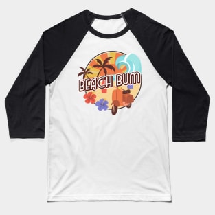 Beach Bum Seventies Beach and Waves Baseball T-Shirt